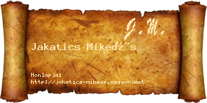 Jakatics Mikeás névjegykártya